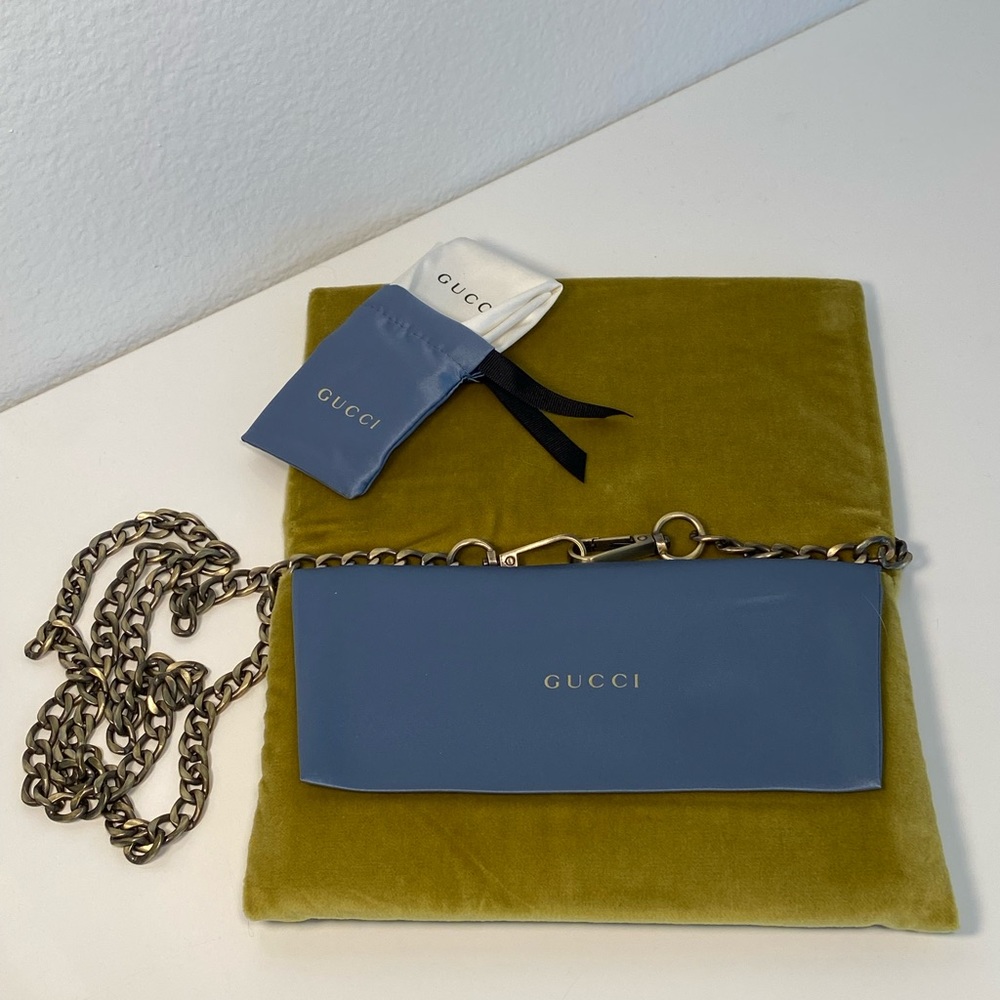 New Gucci Soft Velvet Sunglasses Pouch and Chain only